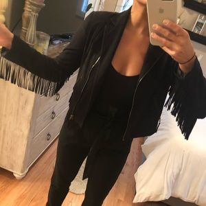 Black Suede Fringe Jacket